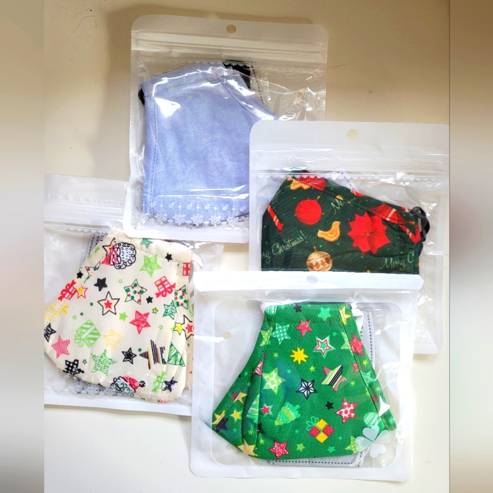 4 Masks, Each With 2 Filters - Cloth W/ Pockets For Filters